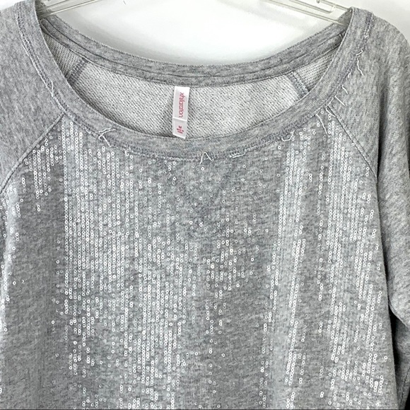 Xhilaration Gray Sequined Knit Sweater - Picture 2 of 8